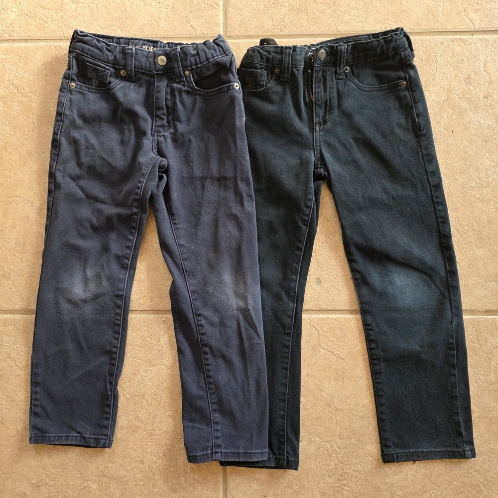 U.S. Polo Assn. 2 pcs black&blue denim jeans boys size 6